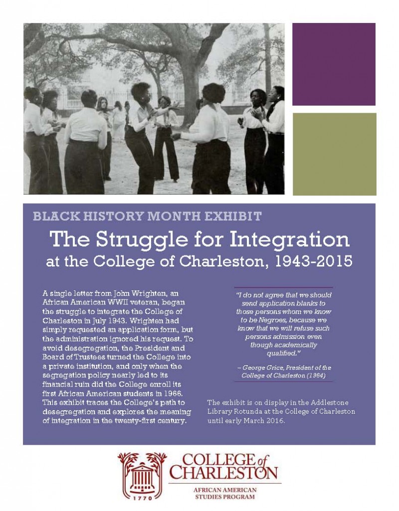 Desegregation-at-CofC-Exhibit-Flyer-800x1024 News