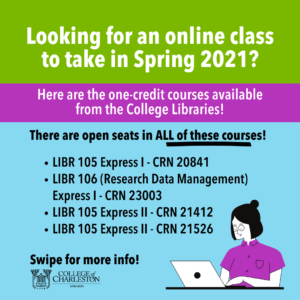 LIBR-105_106-Spring-2021-Instagram-300x300 Register Early for Spring 2021 Library Courses