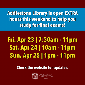 Weekend-300x300 Extended Weekend Hours for Final Exams