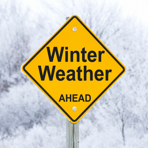 Winter Weather Ahead Sign